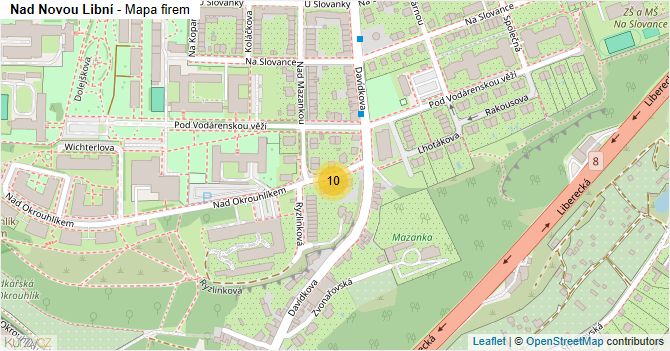 Nad Novou Libní - mapa firem