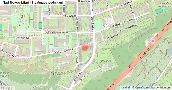 Nad Novou Libní - mapa podnikání