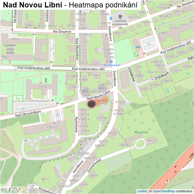 Mapa Nad Novou Libní - Firmy v ulici.