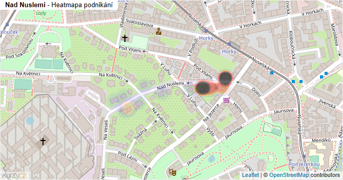 Nad Nuslemi - mapa podnikání
