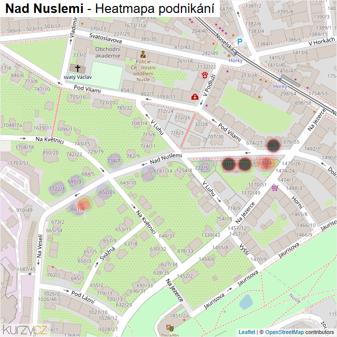Mapa Nad Nuslemi - Firmy v ulici.
