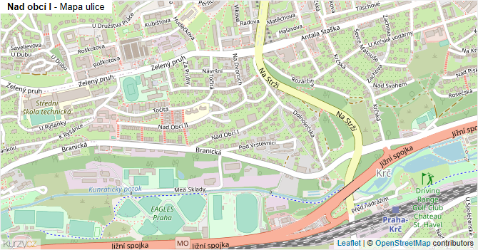 Nad obcí I - mapa ulice