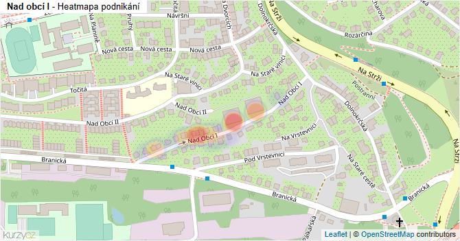 Nad obcí I - mapa podnikání