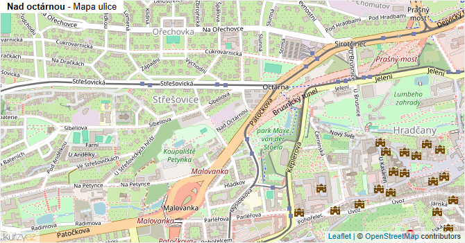 Nad octárnou - mapa ulice