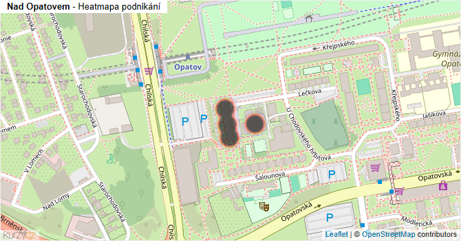 Nad Opatovem - mapa podnikání