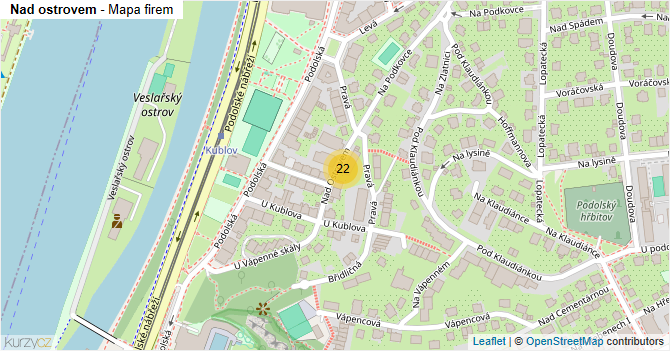 Nad ostrovem - mapa firem