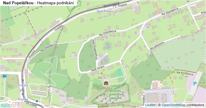 Nad Popelářkou - mapa podnikání
