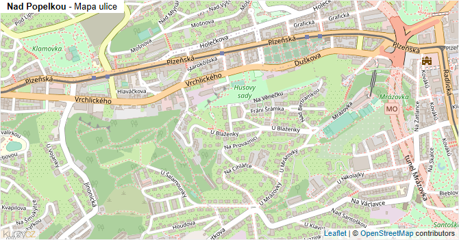 Nad Popelkou - mapa ulice