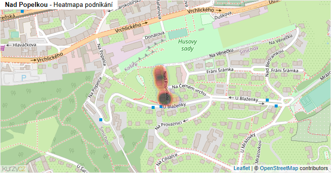 Nad Popelkou - mapa podnikání