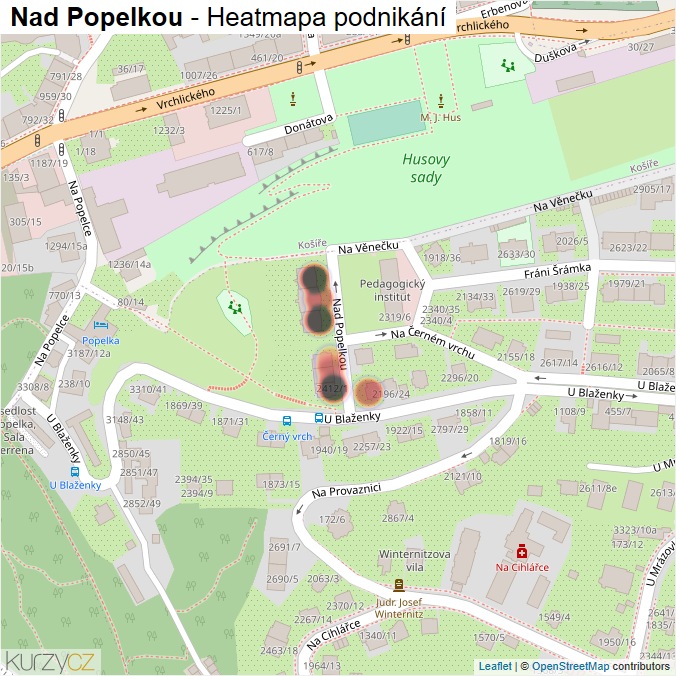 Mapa Nad Popelkou - Firmy v ulici.