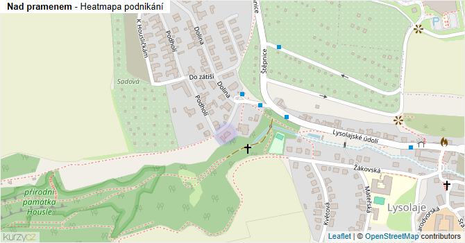 Nad pramenem - mapa podnikání