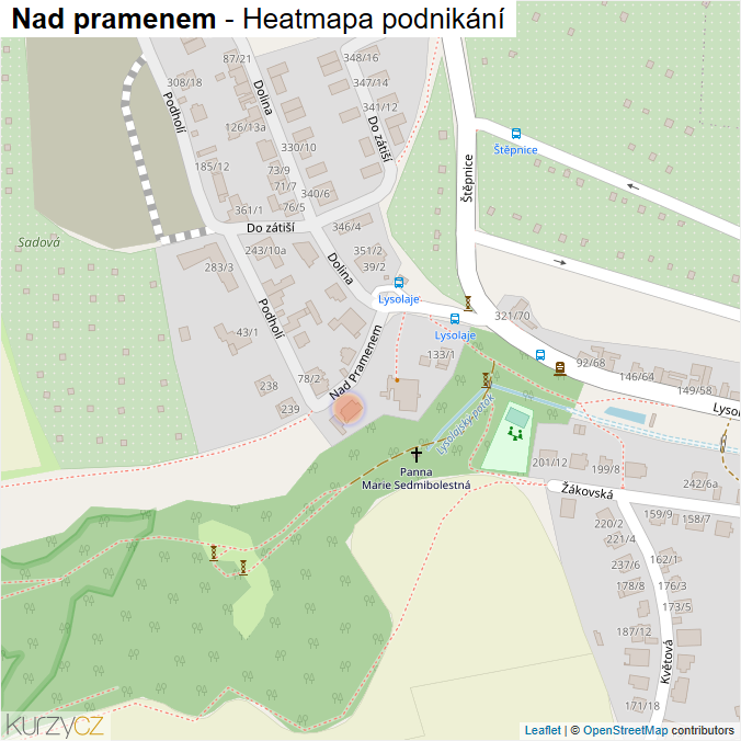 Mapa Nad pramenem - Firmy v ulici.
