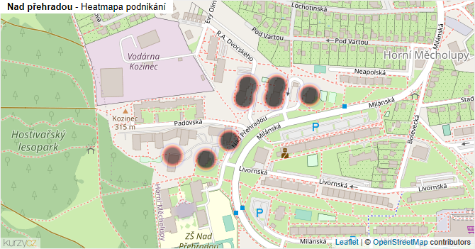Nad přehradou - mapa podnikání