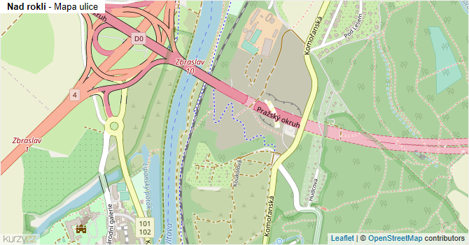 Nad roklí - mapa ulice
