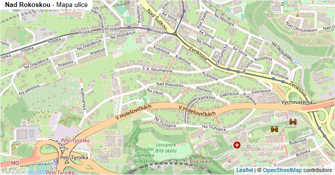Nad Rokoskou - mapa ulice