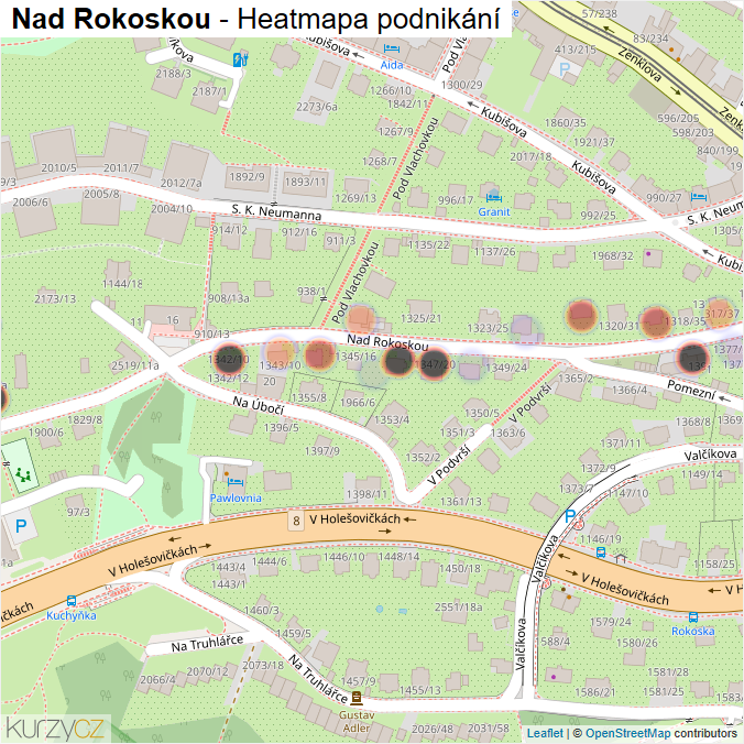 Mapa Nad Rokoskou - Firmy v ulici.