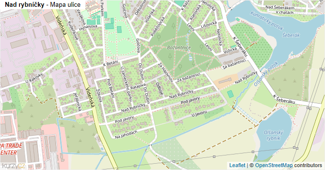 Nad rybníčky - mapa ulice