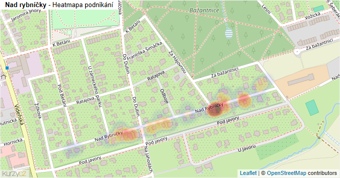 Nad rybníčky - mapa podnikání