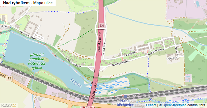 Nad rybníkem - mapa ulice