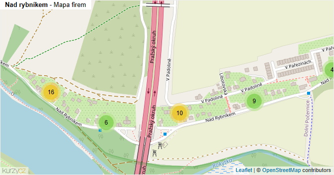 Nad rybníkem - mapa firem