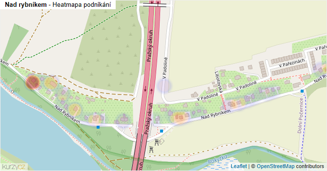 Nad rybníkem - mapa podnikání