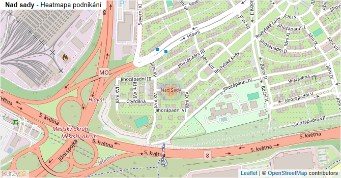 Nad sady - mapa podnikání