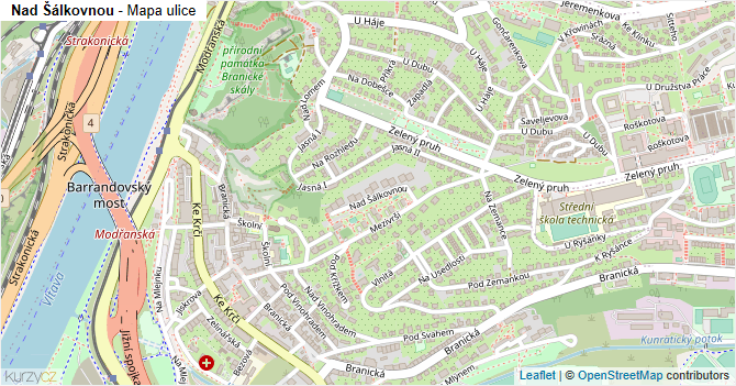 Nad Šálkovnou - mapa ulice