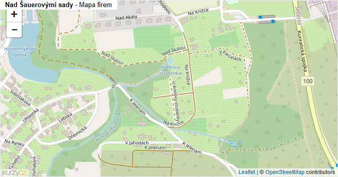 Nad Šauerovými sady - mapa firem