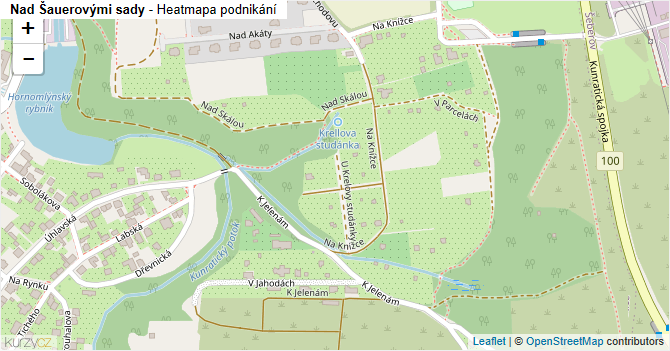 Nad Šauerovými sady - mapa podnikání