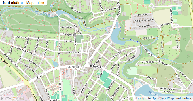 Nad skálou - mapa ulice