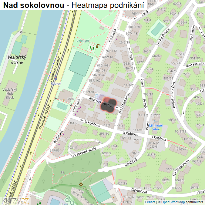 Mapa Nad sokolovnou - Firmy v ulici.