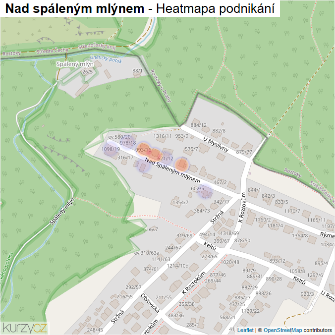 Mapa Nad spáleným mlýnem - Firmy v ulici.