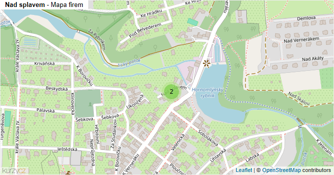 Nad splavem - mapa firem