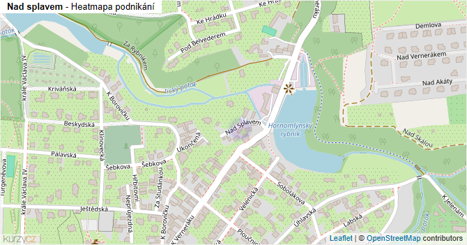 Nad splavem - mapa podnikání