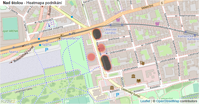 Nad štolou - mapa podnikání