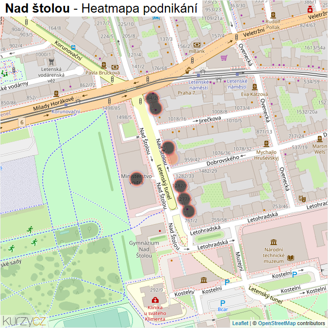 Mapa Nad štolou - Firmy v ulici.