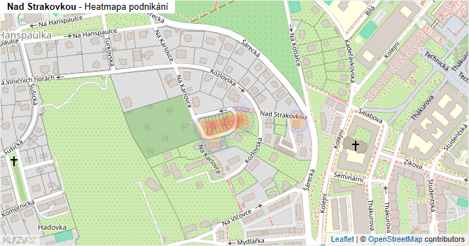 Nad Strakovkou - mapa podnikání