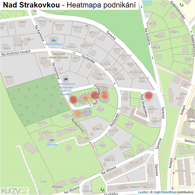 Mapa Nad Strakovkou - Firmy v ulici.
