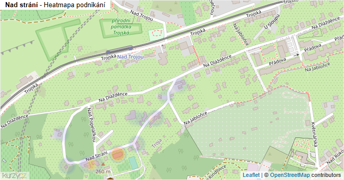 Nad strání - mapa podnikání