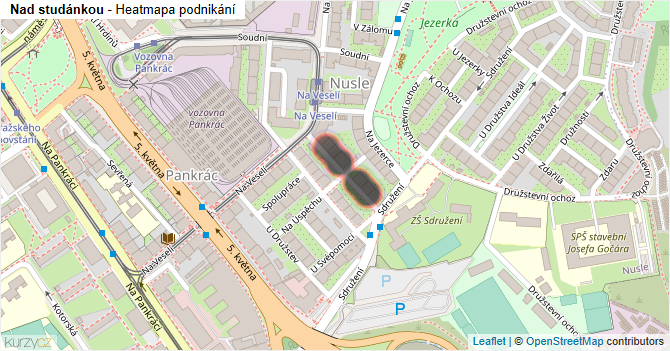 Nad studánkou - mapa podnikání