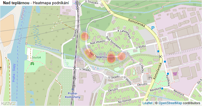 Nad teplárnou - mapa podnikání