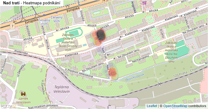Nad tratí - mapa podnikání