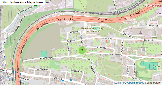 Nad Trnkovem - mapa firem