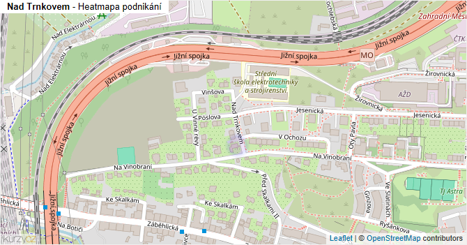 Nad Trnkovem - mapa podnikání