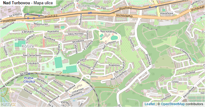 Nad Turbovou - mapa ulice