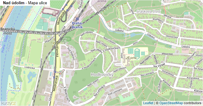 Nad údolím - mapa ulice