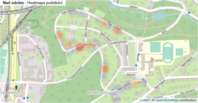 Nad údolím - mapa podnikání