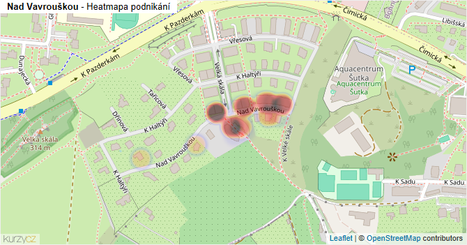 Nad Vavrouškou - mapa podnikání