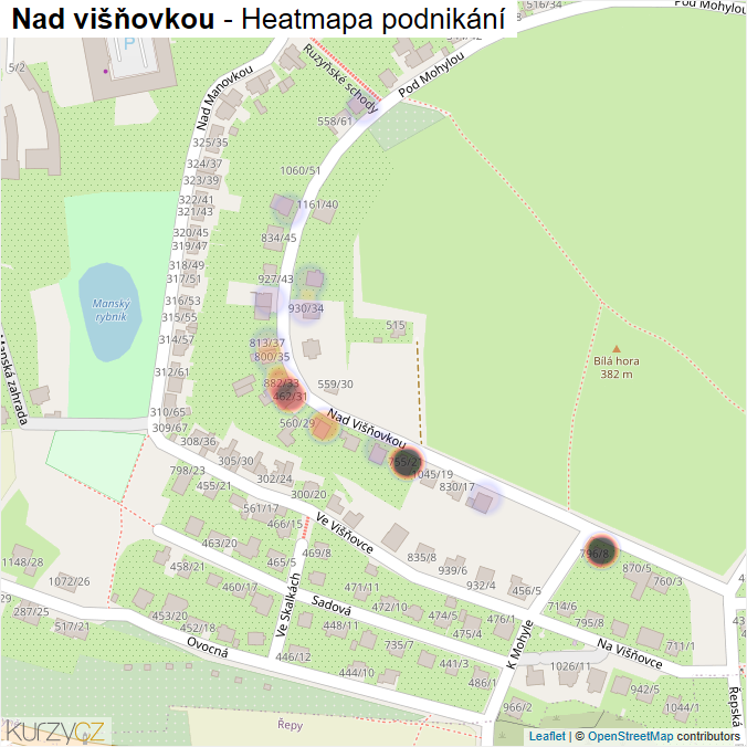 Mapa Nad višňovkou - Firmy v ulici.
