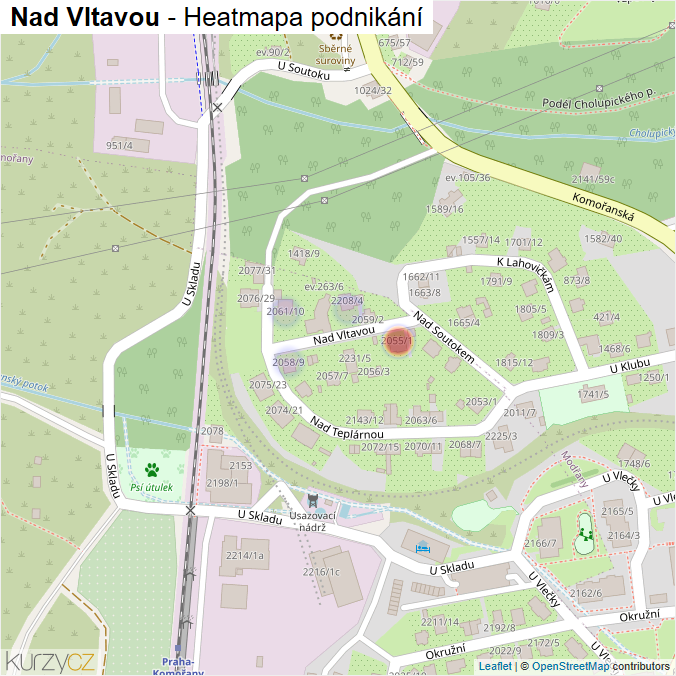 Mapa Nad Vltavou - Firmy v ulici.